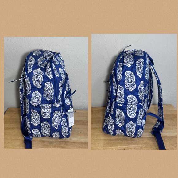 Vera Bradley Bancroft Backpack in Iconic Paisley Deep Ultramarine NWT - Picture 5 of 10